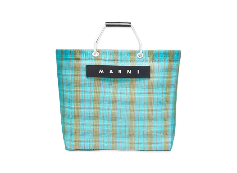 Marni Pale Blue & Green Marni Market Bag "Musk"