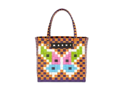 Marni Orange Butterfly Motif Marni Market Flower Mini Basket Bag "Quartz"