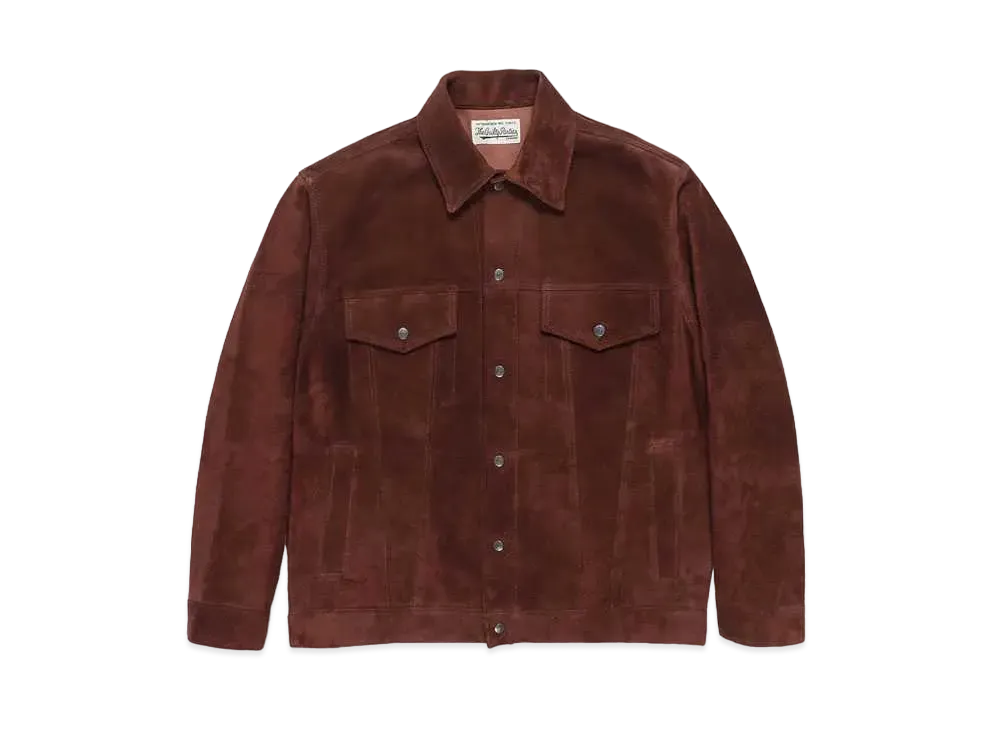 WACKO MARIA Suede Leather Trucker Jacket #1 "Brown"
