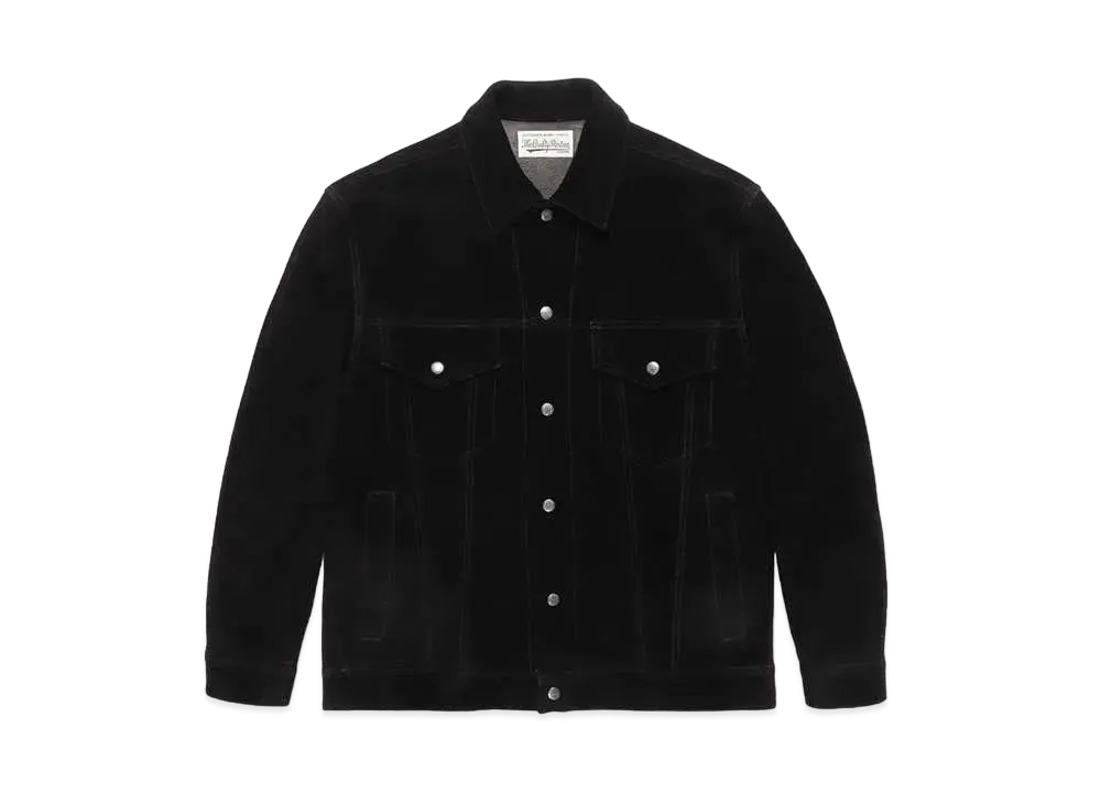 WACKO MARIA Suede Leather Trucker Jacket #1 "Black"