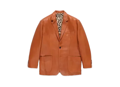 WACKO MARIA Leather Single Breasted Jacket "Brown"