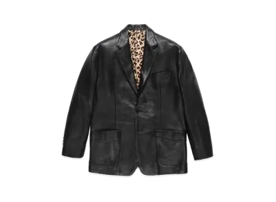 WACKO MARIA Leather Single Breasted Jacket "Black"