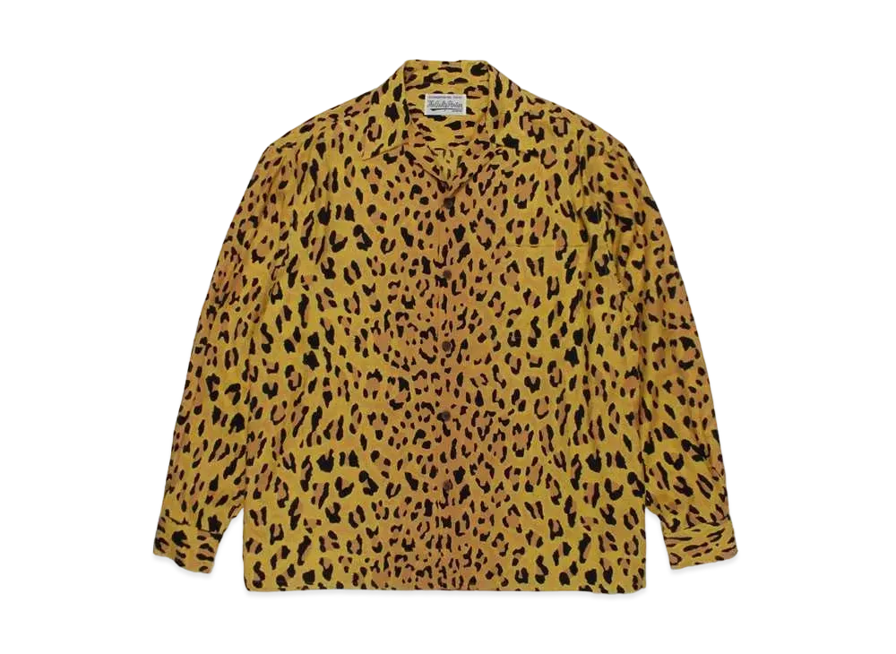 WACKO MARIA Leopard Open Collar Shirt "Yellow"