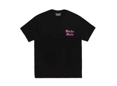 WACKO MARIA Crew Neck T-Shirt "Black Pink"