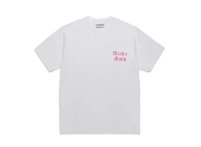 WACKO MARIA Crew Neck T-Shirt "White Pink"