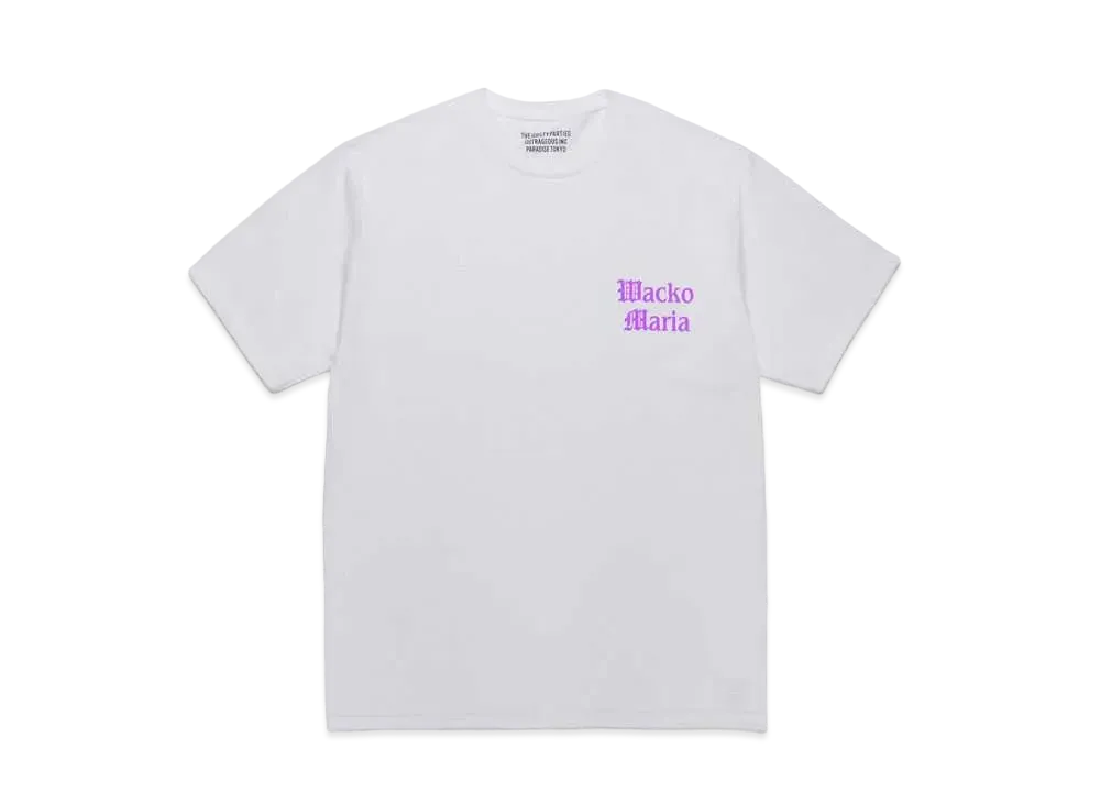 WACKO MARIA Crew Neck T-Shirt "White Purple"