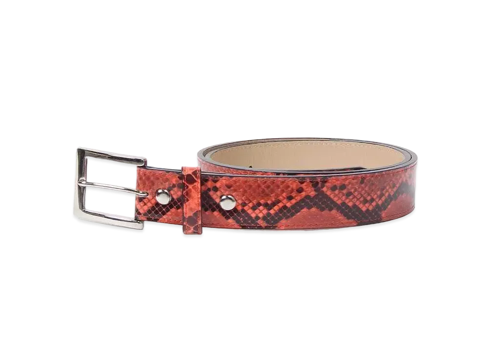 WACKO MARIA Python Leather Belt "Red"