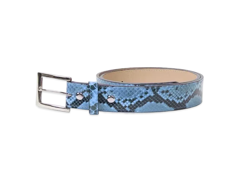 WACKO MARIA Python Leather Belt "Blue"