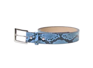 WACKO MARIA Python Leather Belt "Blue"