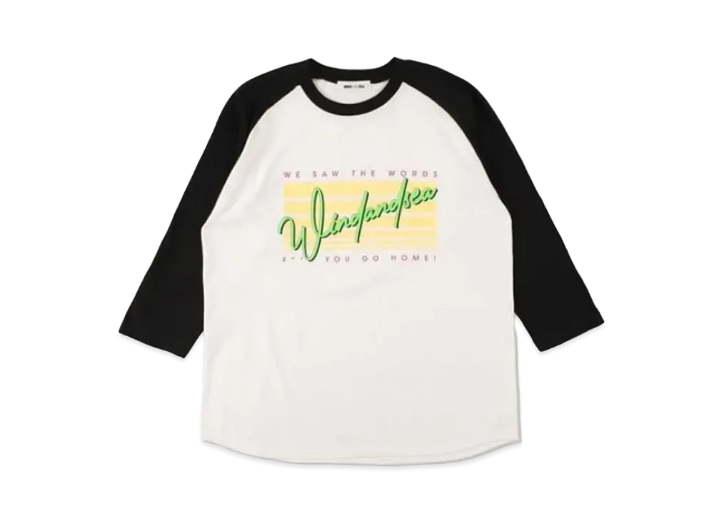 WIND AND SEA SEA Side Jog Rangan 3/4 Sleeve T Shirt "White Black"