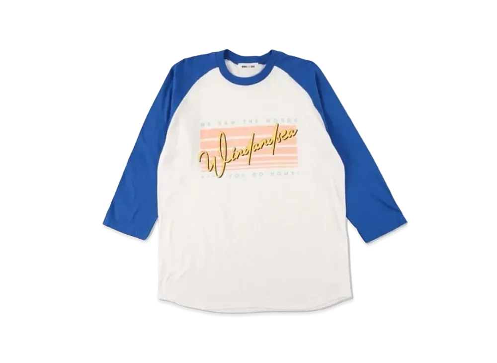WIND AND SEA SEA Side Jog Rangan 3/4 Sleeve T Shirt "White Blue"