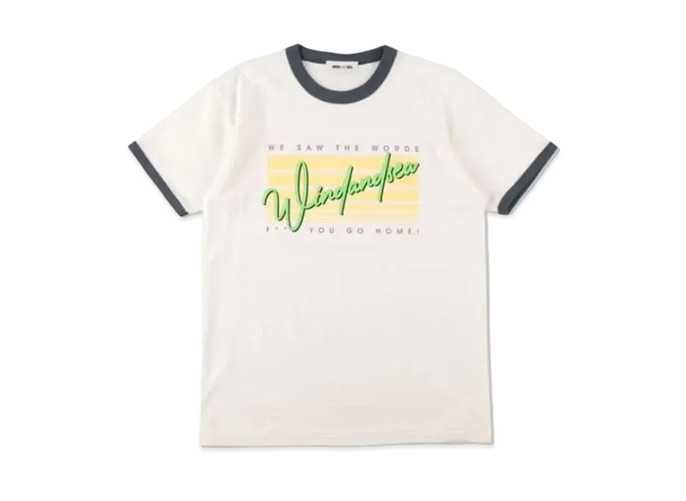 WIND AND SEA SEA Side Jog Ringer T Shirt "White Navy"