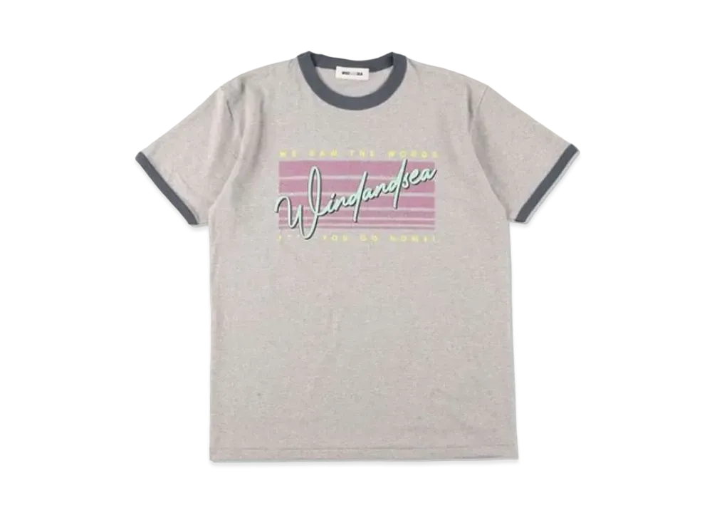 WIND AND SEA SEA Side Jog Ringer T Shirt "Gray Navy"