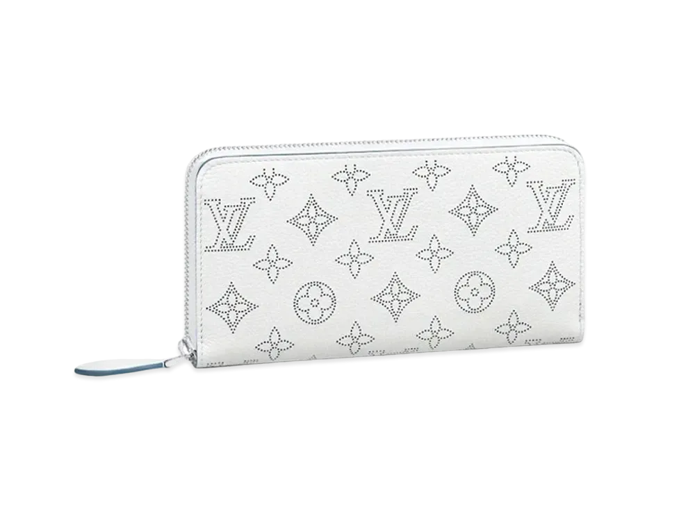Louis Vuitton Zippy Wallet Monogram Mahina "Snow/Blue Orage"