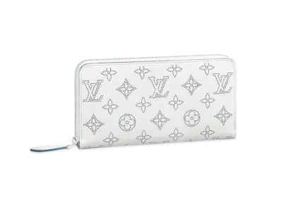 Louis Vuitton Zippy Wallet Monogram Mahina "Snow/Blue Orage"