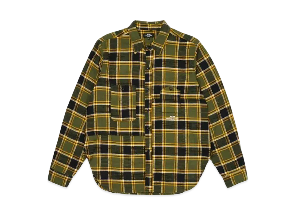 PALACE Engineered Garments Panel Check Work Shirt "Olive"