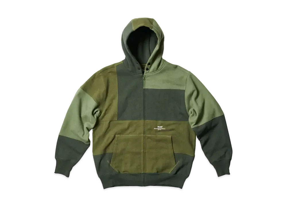 PALACE Engineered Garments Heavy Patchwork Zip Hood "Olive"