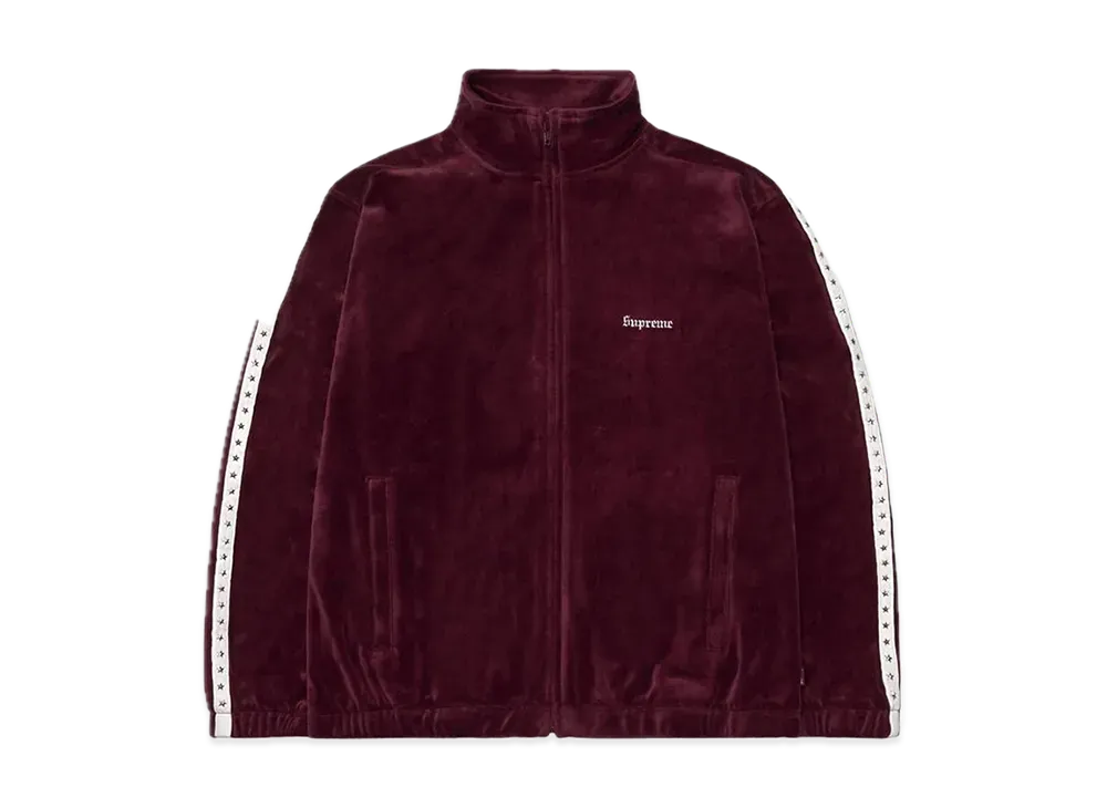 Supreme Studded Velour Track Jacket "Burgundy"