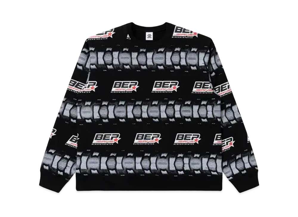BlackEyePatch BEP Jeans Tire Bordered Crewsweat "Black"