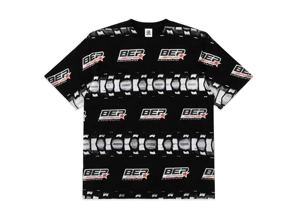ブラックアイパッチ BEP ジーンズ タイヤ ボーダード Tシャツ "ブラック"