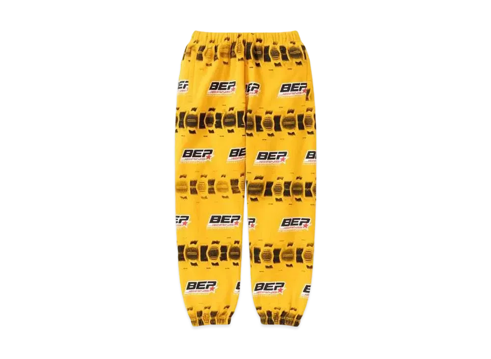 ブラックアイパッチ BEP ジーンズ タイヤ ボーダード スウェット パンツ "イエロー"