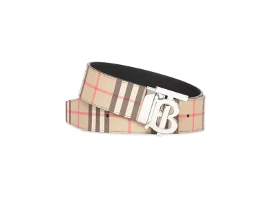 Burberry Reversible Monogram Motif Vintage Check Belt "Archive Beige/Black"