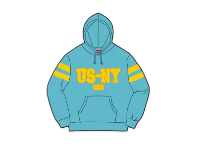 Supreme US-NY Hooded Sweatshirt "Light Aqua"