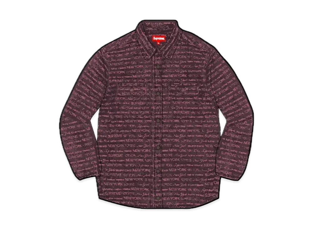 Supreme Multi Type Jacquard Denim Shirt "Purple"