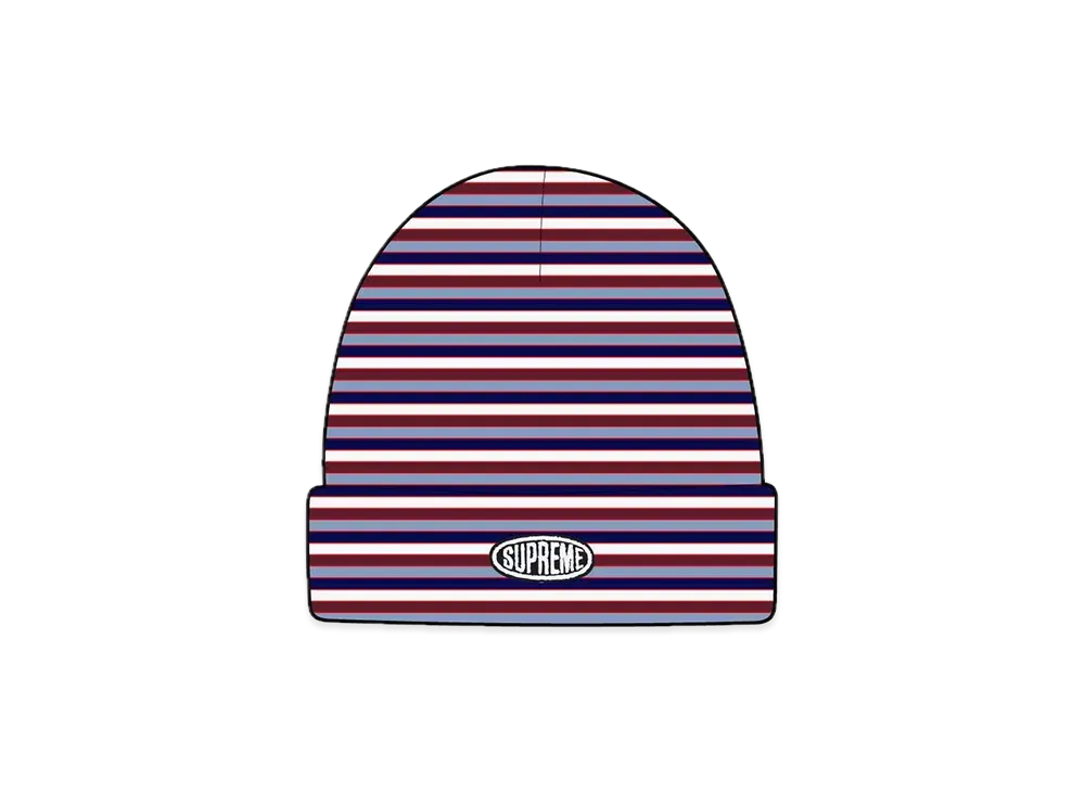 Supreme Multi Stripe Beanie "Red"