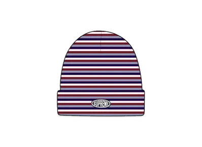 Supreme Multi Stripe Beanie "Red"