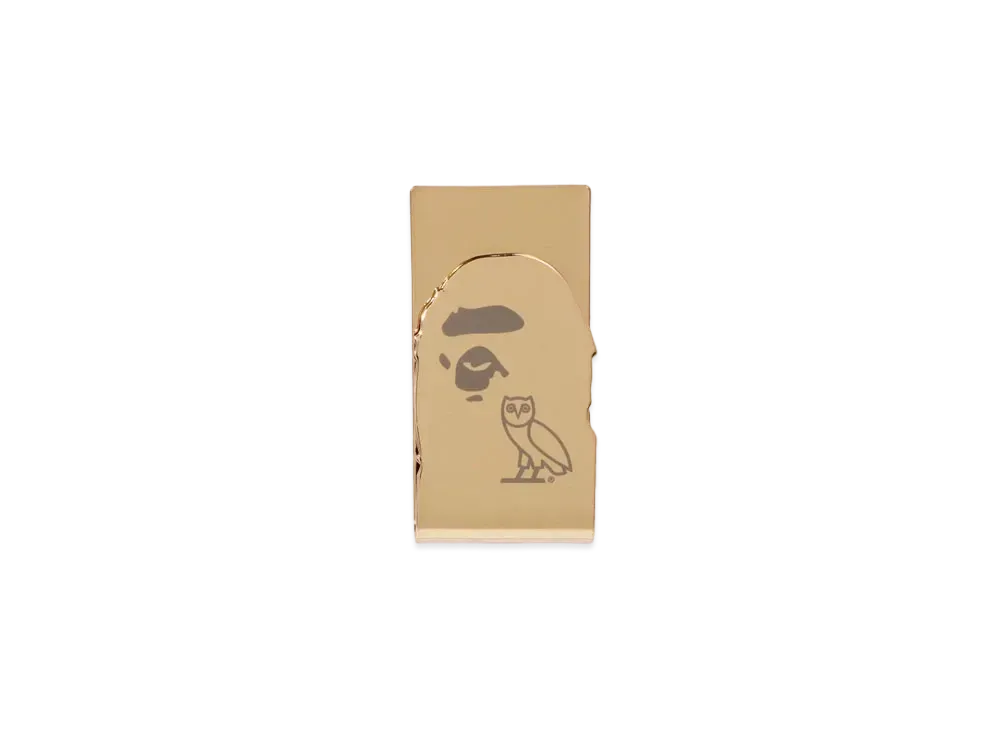 A BATHING APE x OVO Ape Head Money Clip "Gold"