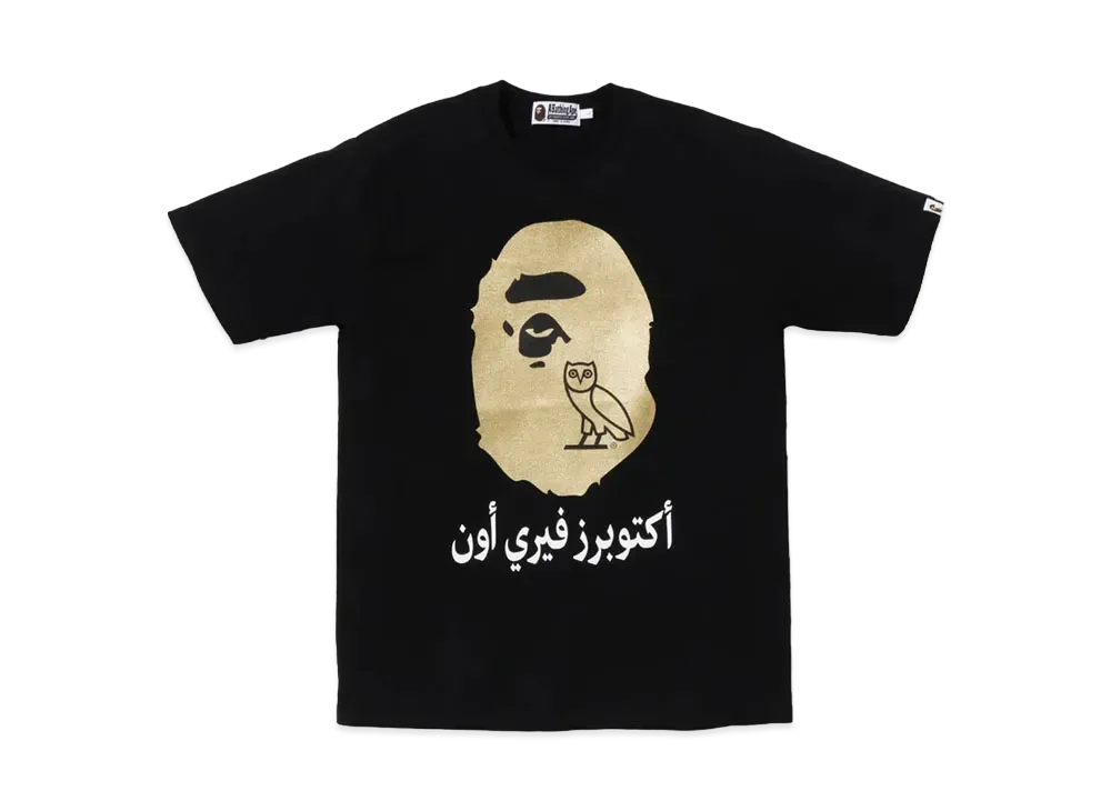 A BATHING APE x OVO Ape Head Tee "Black"