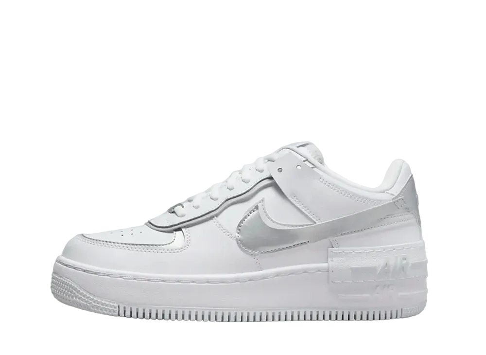 Nike Women's Air Force 1 Shadow "White/Metalic Silver"