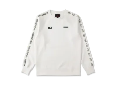 WIND AND SEA x BRIEFING Side Line Crew Neck WDS "White"