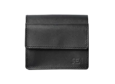 WIND AND SEA Sea Leather Bi-Fold Wallet "Black"