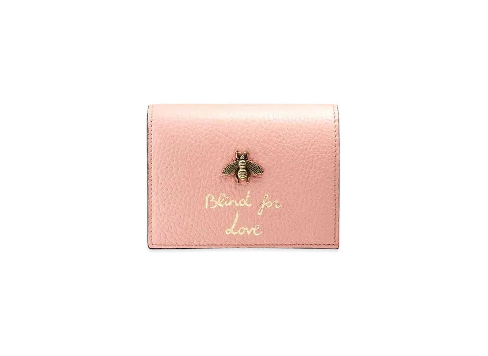 GUCCI Animalier Bee Small Wallet "Pink"