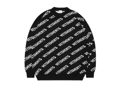 VETEMENTS MONOGRAM KNITTED SWEATER "BLACK/WHITE"