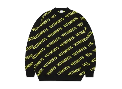 VETEMENTS MONOGRAM KNITTED SWEATER "BLACK/YELLOW"