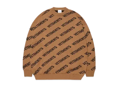 VETEMENTS MONOGRAM KNITTED SWEATER "CAMEL"