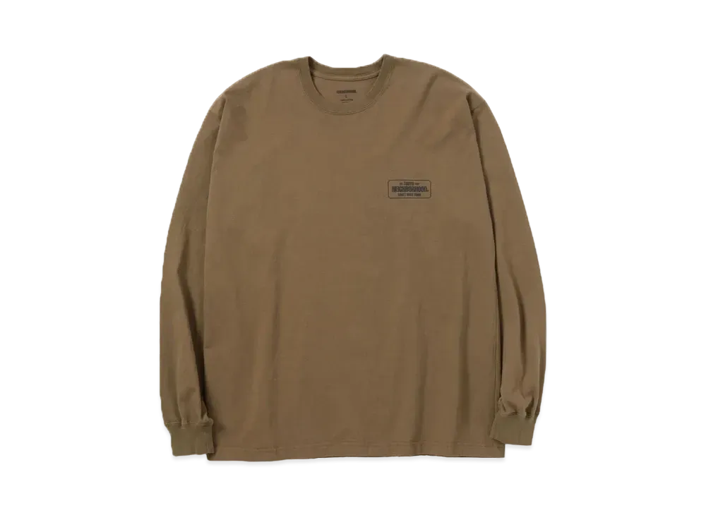 NEIGHBORHOOD NH Tee-1 LS . CO "Olive Drab"