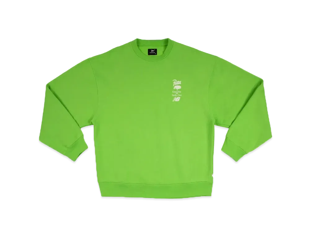 Patta × New Balance Family Crewneck Sweater "Fluoro Green"