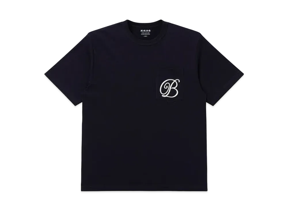 BlackEyePatch B Emblem Script Pocket Tee "Navy"