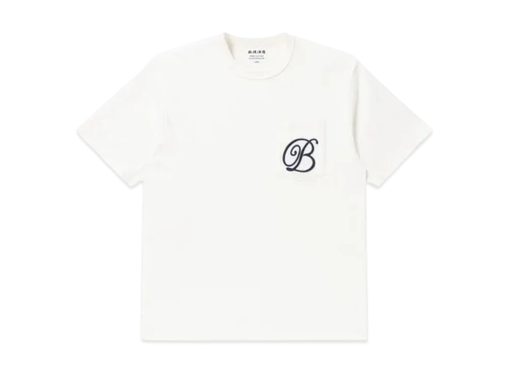 BlackEyePatch B Emblem Script Pocket Tee "White"