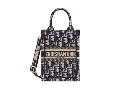 Dior Mini Dior Book Tote Phone Bag Dior Oblique Embroidery "Blue"