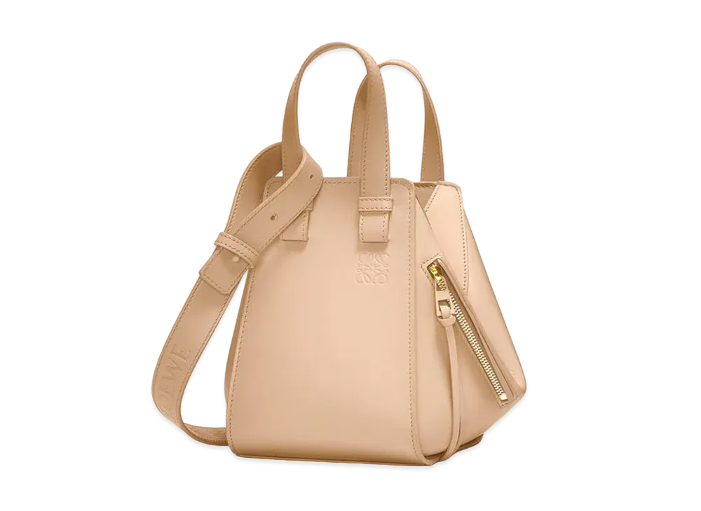 LOEWE Hammock Compact Bag In Satin Calfskin "Nude"
