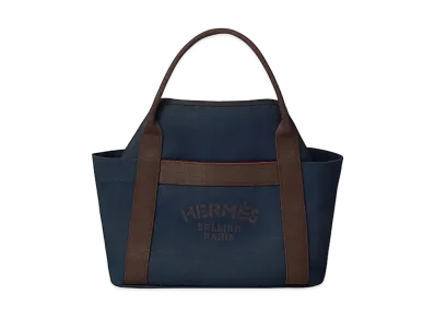 Hermes The Grooming Bag "Bleu Navy/Feu"