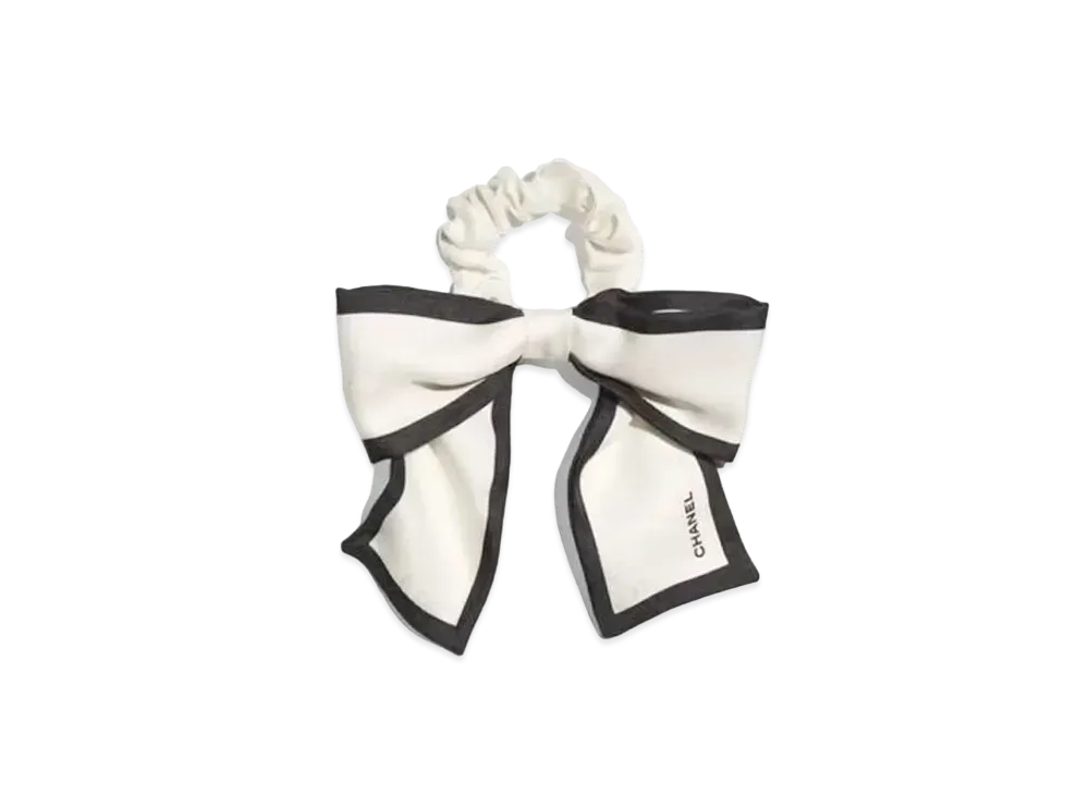 CHANEL Ribbon Scrunchie "White"