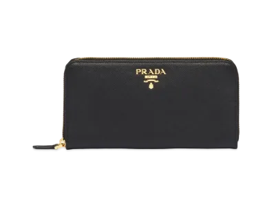PRADA Large Saffiano Leather Wallet "Black"