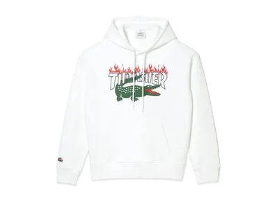 THRASHER x Lacoste Oversize Unisex Sweat Hoodie "White"
