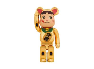 Bearbrick Maneki Neko Peko-chan Gold Fortune Gold Plating 1000%